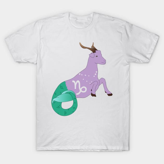 Capricorn 2 (Light Purple) T-Shirt by ziafrazier